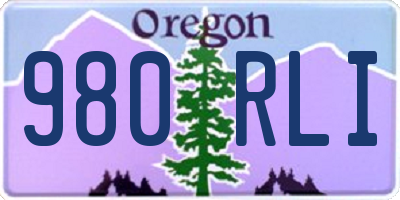 OR license plate 980RLI