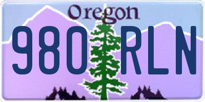 OR license plate 980RLN