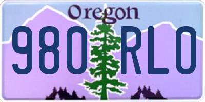 OR license plate 980RLO