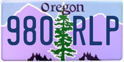 OR license plate 980RLP