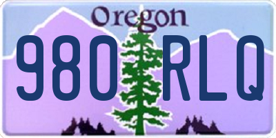 OR license plate 980RLQ