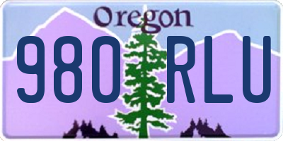 OR license plate 980RLU