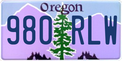 OR license plate 980RLW