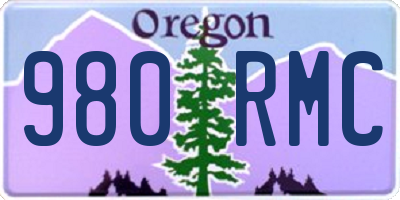 OR license plate 980RMC
