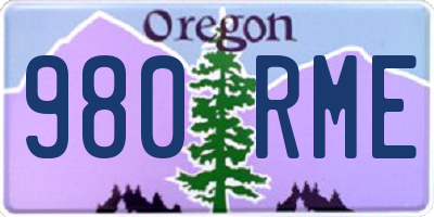 OR license plate 980RME