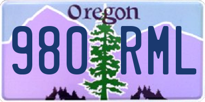 OR license plate 980RML