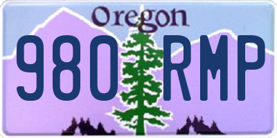OR license plate 980RMP