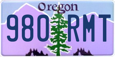 OR license plate 980RMT