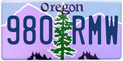 OR license plate 980RMW