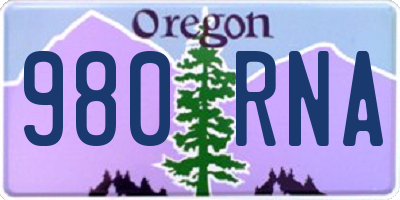 OR license plate 980RNA