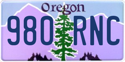 OR license plate 980RNC