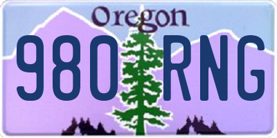 OR license plate 980RNG