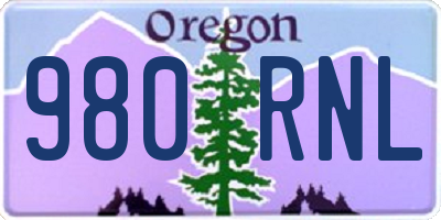 OR license plate 980RNL