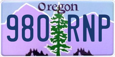 OR license plate 980RNP