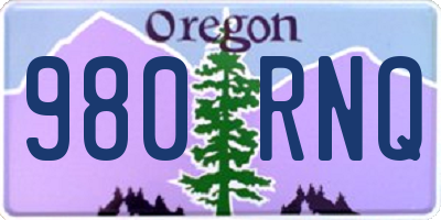 OR license plate 980RNQ