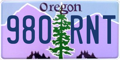 OR license plate 980RNT