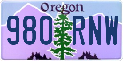 OR license plate 980RNW