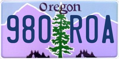 OR license plate 980ROA