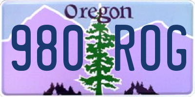 OR license plate 980ROG