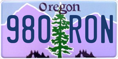 OR license plate 980RON