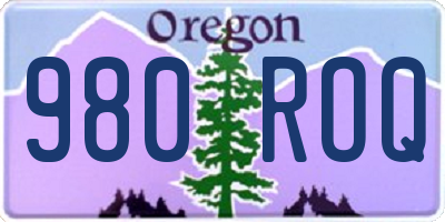 OR license plate 980ROQ