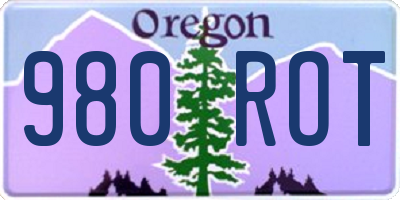 OR license plate 980ROT