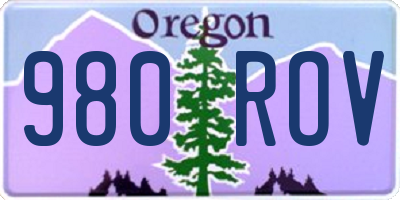 OR license plate 980ROV