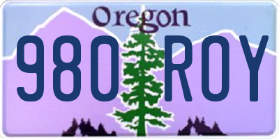 OR license plate 980ROY