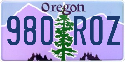 OR license plate 980ROZ