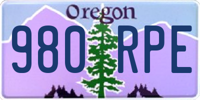 OR license plate 980RPE