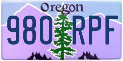 OR license plate 980RPF