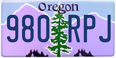 OR license plate 980RPJ