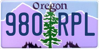 OR license plate 980RPL
