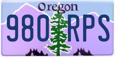 OR license plate 980RPS