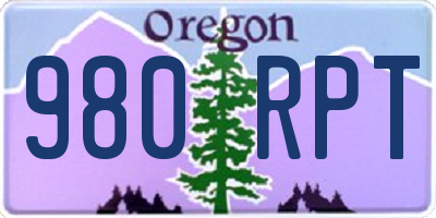 OR license plate 980RPT