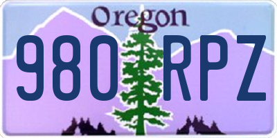 OR license plate 980RPZ