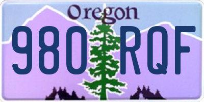 OR license plate 980RQF
