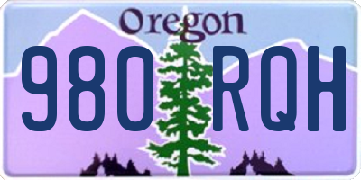 OR license plate 980RQH