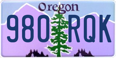 OR license plate 980RQK