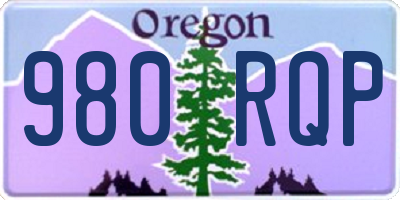 OR license plate 980RQP