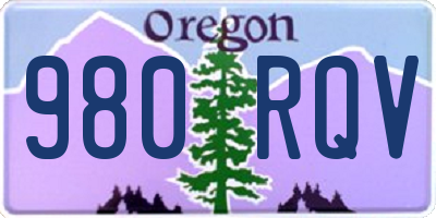 OR license plate 980RQV