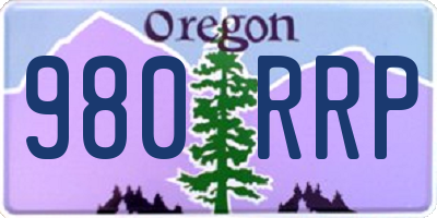 OR license plate 980RRP