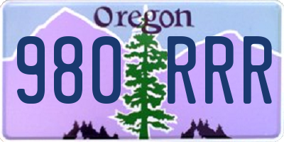 OR license plate 980RRR