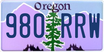 OR license plate 980RRW