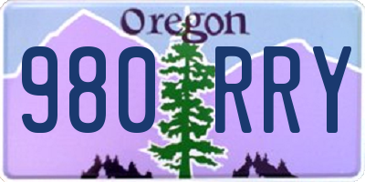 OR license plate 980RRY