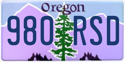 OR license plate 980RSD