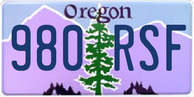 OR license plate 980RSF