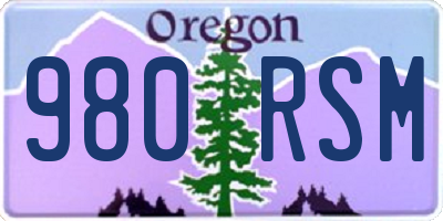 OR license plate 980RSM