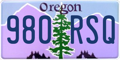 OR license plate 980RSQ