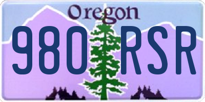 OR license plate 980RSR